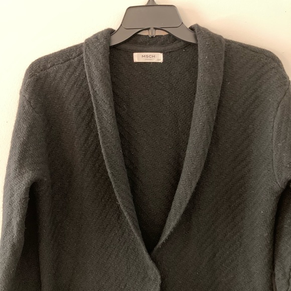 MSCH Copenhagen Cassidy Cole Cardigan Size S/M Lambswool Long Line Snap Front - Picture 2 of 6